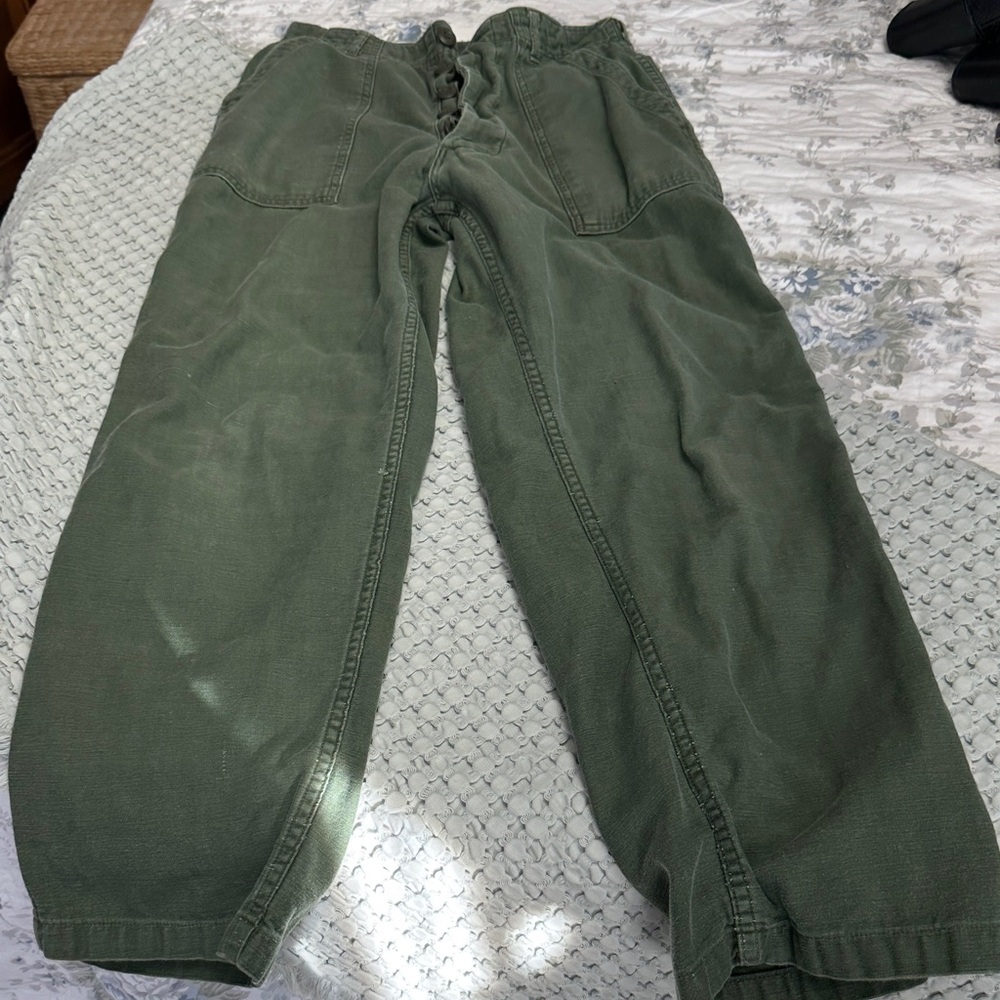 Vintage Military 60s/70s Men's Olive Green Utility Pants - Picture 3 of 6